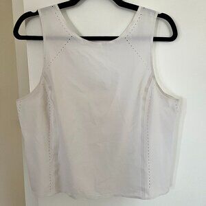 Athleta White Cropped Tank with Cut Out Detail - Size M